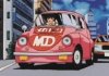 Hasegawa SP654-52454 Subaru 360 w/ Jun Kazami Figure (Special Ver.) Mecha-Doc (decals) (3d-printed lamps and front spoiler) 1/24
